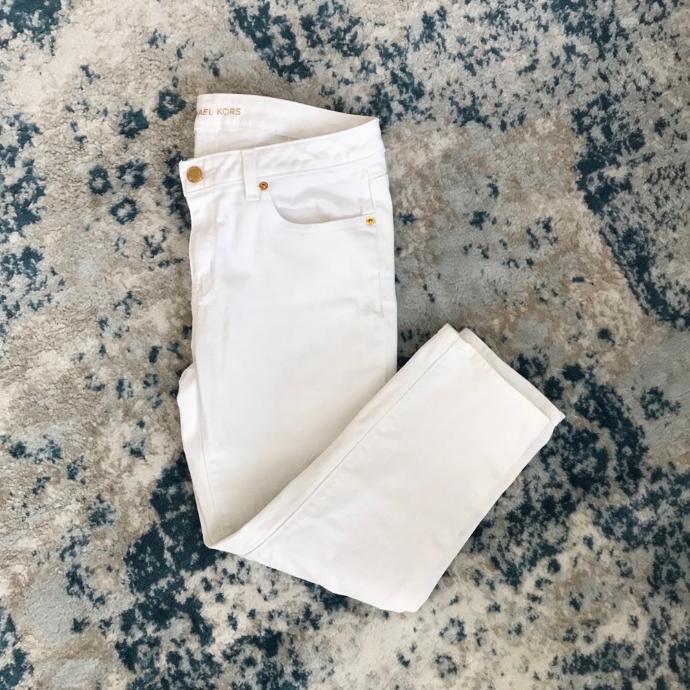 Michael Kors White Crop Ankle Pants